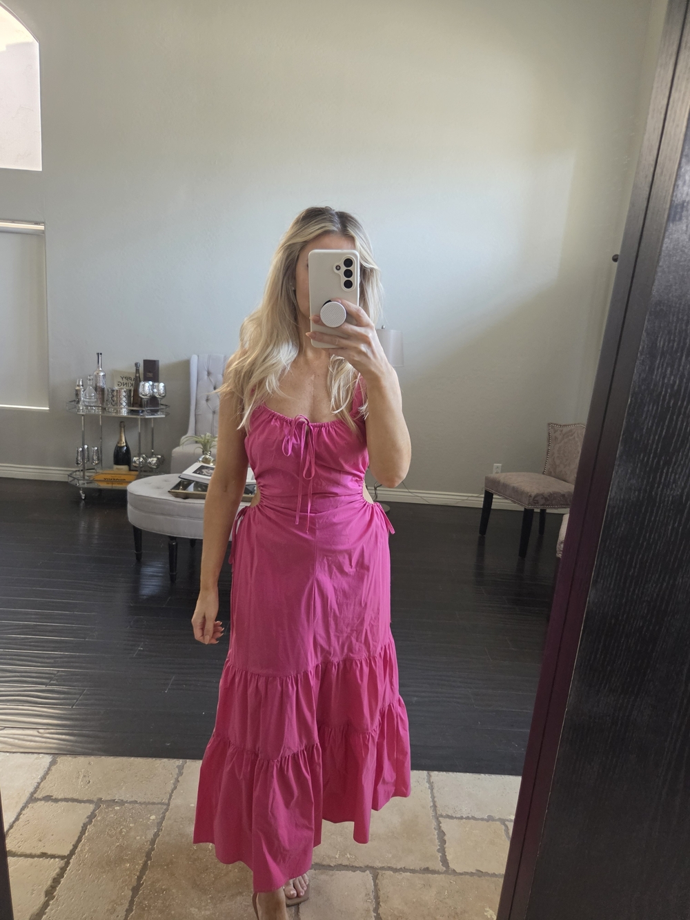 Astr Fuchsia Tiered Maxi Dress - Casual Summer Style